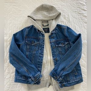 Abercrombie Hooded Sweatshirt Denim Jacket, size Medium